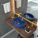 Ver imagem 1 de Kit Cuba Ov43 com Torneira Luxo 1195 Metal e Válvula Click 1 Polegada B e Sifão Cromado e Flexível C