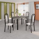 Ver imagem 1 de Conjunto Sala de Jantar com 4 Cadeiras Lara Preto/Arabesco