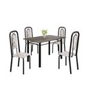 Ver imagem 2 de Conjunto Sala de Jantar com 4 Cadeiras Lara Preto/Arabesco