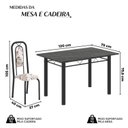 Ver imagem 3 de Conjunto Sala de Jantar com 4 Cadeiras Lara Preto/Arabesco