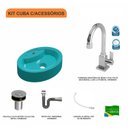 Ver imagem 3 de Kit Cuba Ov43 com Torneira Luxo 1195 Metal e Válvula Click 1 Polegada B e Sifão Cromado e Flexível C