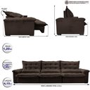 Ver imagem 2 de Sofá Retrátil e Reclinável 4,15m Cama inBox Big Fresh com SoftGel D40 Velupluma Café
