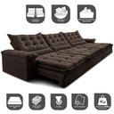 Ver imagem 3 de Sofá Retrátil e Reclinável 4,15m Cama inBox Big Fresh com SoftGel D40 Velupluma Café