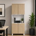 Ver imagem 1 de Armário Alto Estante para Escritório com 4 Portas e Prateleiras 80 x 45 x 160 cm F5 Office