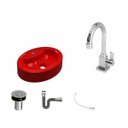 Ver imagem 2 de Kit Cuba Ov43 com Torneira Luxo 1195 Metal e Válvula Click 1 Polegada B e Sifão Cromado e Flexível C