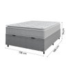 Cama Box Baú Casal Colchão Molas Ensacadas Pillow Top Perfect 138x188x74cm Cinza/Branco Umaflex - 4