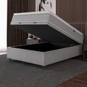 Ver imagem 2 de Cama Box Baú Casal Colchão Molas Ensacadas Pillow Top Perfect 138x188x74cm Cinza/Branco Umaflex