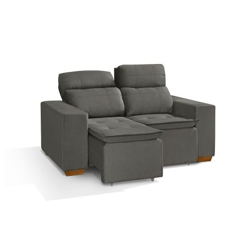 Sofá 2 Lugares 150cm Com Molas, Retrátil E Reclinável Cinza