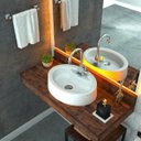 Ver imagem 1 de Kit Cuba Ov43 com Torneira Luxo 1195 Metal e Válvula Click 1 Polegada B e Sifão Cromado e Flexível C