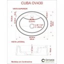 Ver mais imagens de Kit Cuba Ov43 com Torneira Luxo 1195 Metal e Válvula Click 1 Polegada B e Sifão Cromado e Flexível C