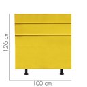 Ver imagem 2 de Cabeceira Estofada Argentina 100cm Solteiro Para Cama Box Quarto Corino Amarelo - Gat Magazine