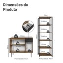 Ver imagem 3 de Kit Cozinha Balcão Gabinete 3 Portas 1 gaveta e Armário Cozinha Despensa 5 Prateleiras Preto/