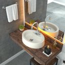 Ver imagem 1 de Kit Cuba Ov43 com Torneira Luxo 1195 Metal e Válvula Click 1 Polegada G e Sifão Pvc e Flexível Compa