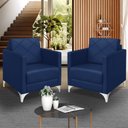 Ver imagem 1 de Kit 2 Poltrona Helena Decorativa Clinica e Recepção:azul Marinho
