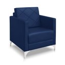 Ver imagem 2 de Kit 2 Poltrona Helena Decorativa Clinica e Recepção:azul Marinho