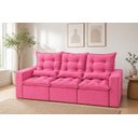 Ver imagem 2 de Sofá Retrátil e Reclinável 2,10m C/ 03 Módulos em Tecido Suede:rosa