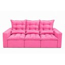 Ver imagem 1 de Sofá Retrátil e Reclinável 2,10m C/ 03 Módulos em Tecido Suede:rosa