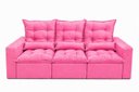 Ver imagem 1 de Sofá Retrátil e Reclinável 2,10m C/ 03 Módulos em Tecido Suede:rosa