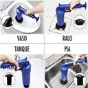 Ver imagem 3 de Desentupidor Alta Pressão Pistola Desentupidora Bomba Manual Sucção Vaso Sanitário Cano