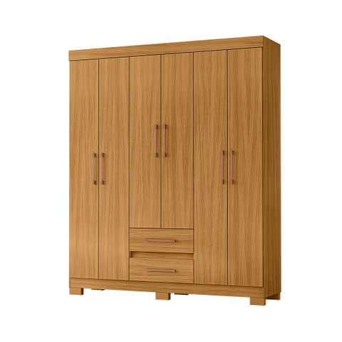 Roupeiro 150cm 6 Portas 2 Gavetas sem Espelho - Ssx Multicoisas