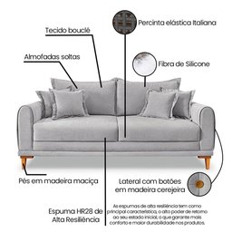 Sofá Logan 2 Lugares 1,60 Boucle - Lucadi Home - 7