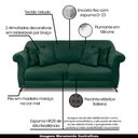 Ver imagem 3 de Sofá Decorativo 220cm 3 Lugares com 4 Almofadas Armstrong Veludo Verde Floresta - Gran Belo