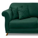 Ver imagem 6 de Sofá Decorativo 220cm 3 Lugares com 4 Almofadas Armstrong Veludo Verde Floresta - Gran Belo