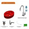 Kit Cuba Ov43 com Torneira Luxo 1195 Metal e Válvula Click 1 Polegada G e Sifão Cromado e Flexível C - 3