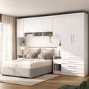 Ver imagem 1 de Quarto Modulado Queen com Guarda-roupas Maleiro e Cabeceira Alpes Master Luciane Móveis
