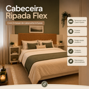 Ver imagem 2 de Cabeceira Siena Flex Casal Queen Ripada e 2 Mesas Cabeceira:Ripado / Off White