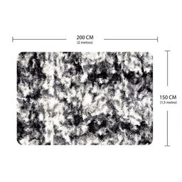 Tapete Felpudo Peludo Para Sala E Quarto - Casen Cor:Cinza Mesclado - 4