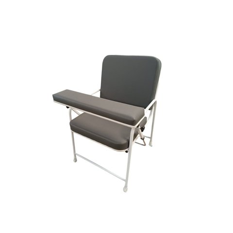 Cadeira de Coleta de Sangue Comfort com Suporte de Braço Frontal Reforçada Cinza Asfalto