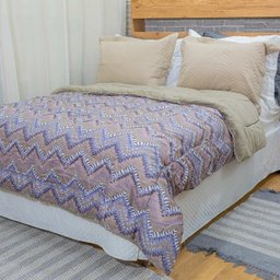 Edredom Combo Casal Safari Plush Estanho Hedrons 26538 - 1