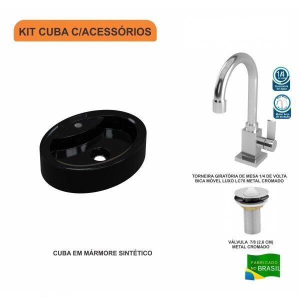 Kit Cuba OV43 com Torneira Luxo 1195 e Válvula 1 Polegada Compace - 3