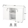 Armário Credenza Escritório Baixo Semiaberto Portas C/chave Netmobil - Branco - 6