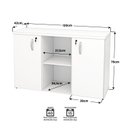 Ver imagem 6 de Armário Credenza Escritório Baixo Semiaberto Portas C/chave Netmobil - Branco