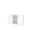 Ver imagem 5 de Armário Credenza Escritório Baixo Semiaberto Portas C/chave Netmobil - Branco