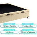 Ver imagem 2 de Cama Box Baú Casal Perola Nature 138x188