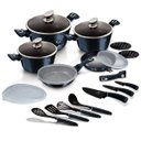 Ver imagem 1 de Jogo Panelas e Utensílios de Cozinha Tripla Camada de Mármore 22 Peças Berlinger Haus