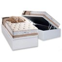 Ver imagem 1 de Cama Box Baú Solteiro: Colchão Molas Herval Maxspring Spain + Base CRC Courano White(88x188)