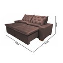 Ver imagem 3 de Sofá Retrátil Design 150m Tecido Suede de Alta Qualidade Reclinável 2 Módulos Milão Marrom