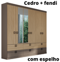 Ver imagem 1 de GUARDA ROUPA  HERVAL PH 1734 - COR CEDRO + FENDI - COM ESPELHO
