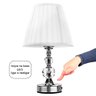 Abajur Toque Cristal Decoração Sala Quarto Mesa Decoração com Interruptor Cúpula Branca 35cm - 2