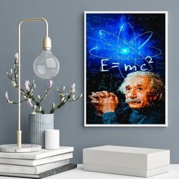 Quadro Decorativo Einstein- Fórmula 33x24cm:madeira Branca - 1 Quadro Decorativo Einstein- Fórmula 33x24cm:madeira Branca - 1