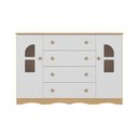 Ver imagem 7 de Cômoda Infantil 125cm 2 Portas com Vidro e 4 Gavetas Liz Multimóveis Mp4516 Madeirado/branco