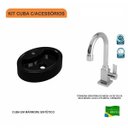 Ver imagem 3 de Kit Cuba Ov43 com Torneira Luxo 1195 Metal 1/4 Volta Compace