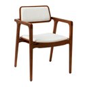 Ver imagem 1 de Cadeira para Mesa de Jantar Spears 56cm Madeira Maciça com Braço | Linho Off White - Sallar Home