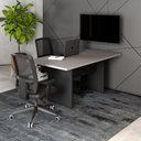 Ver imagem 1 de Mesa Reunião Escritório 160cm X 80cm Cinza S Pr Pé Painel F5 Cor:cinza Sagrado com Preto