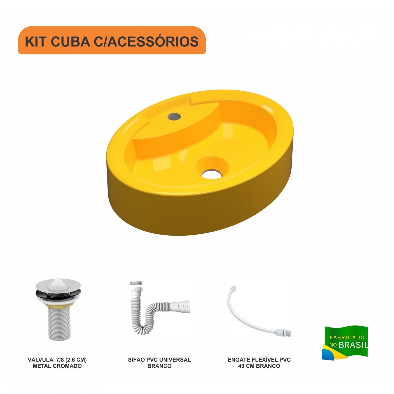 Kit Cuba Ov43 com Válvula 1 Polegada e Sifão Pvc e Flexível Compace - 3