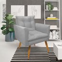 Ver imagem 2 de Kit 2 Poltronas Thais Suede Cinza Pés Palito - Pallazio